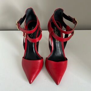 Aldo red heels size 6
